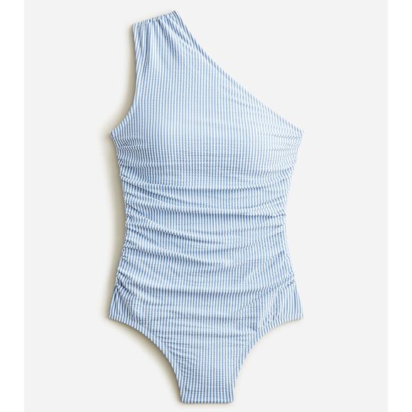J. Crew Other - J.Crew Ruched One Shoulder One Piece Striped Swimsuit Plus Size US 24 NWT